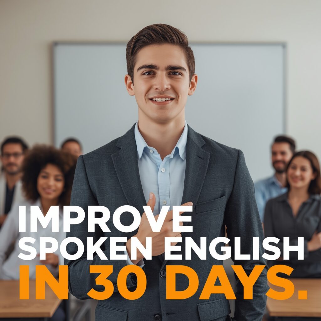 Confident student improving spoken English in 30 days